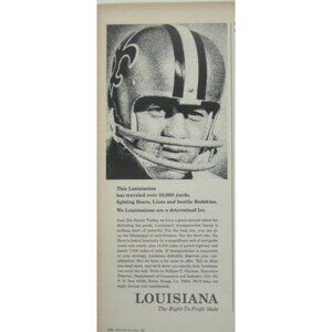 Louisiana Advertisement Vintage 1967 Print Advertisement Football Jimmy Taylor
